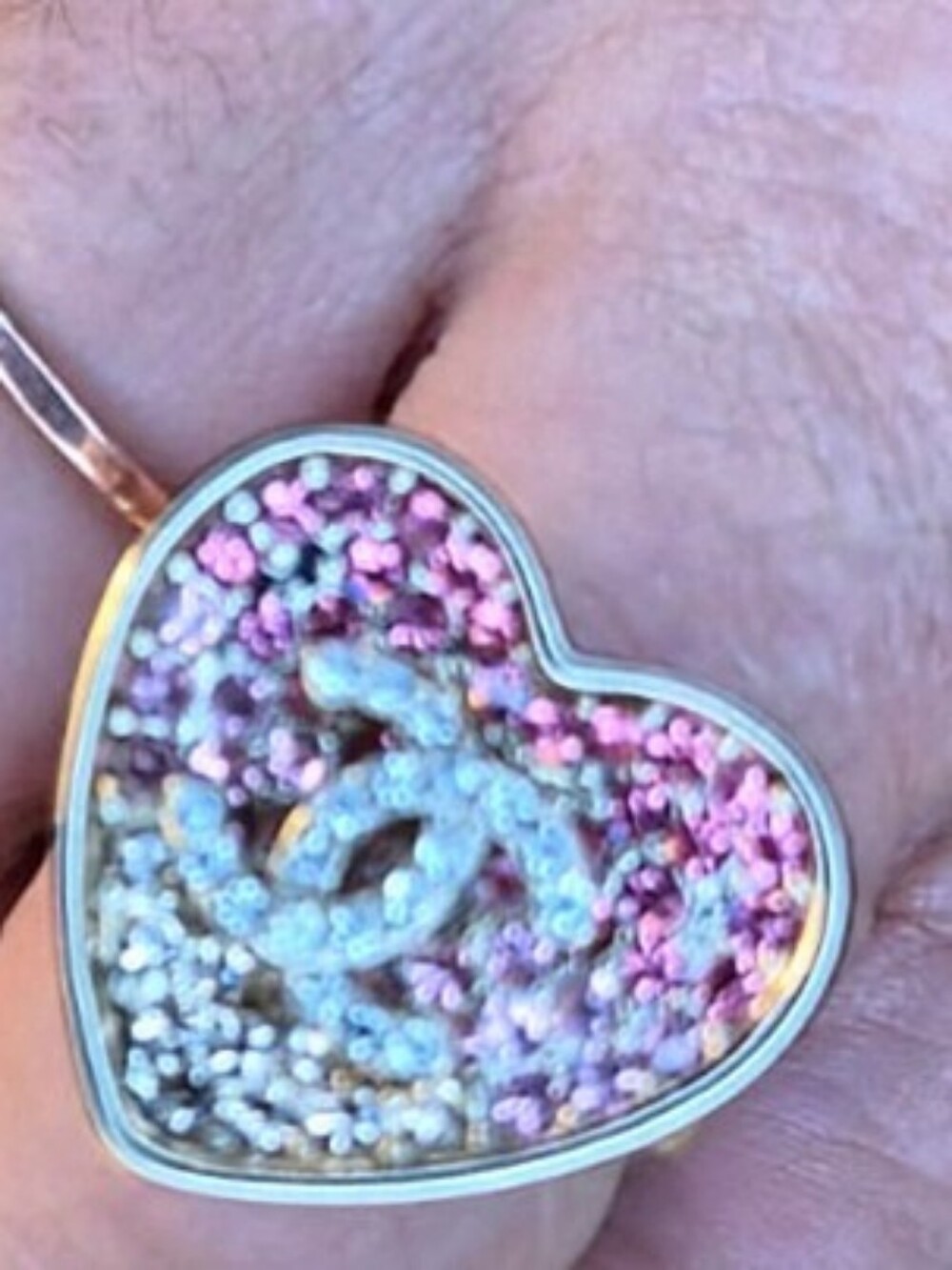 π*CCrryyssttaaL Pave PINK Gradient Crystalz HEART Gold Ringππ - Picture 8 of 9